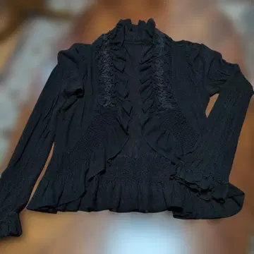 수입 로사 [ alba ] 프릴 장식 블랙 긴팔 볼레로
