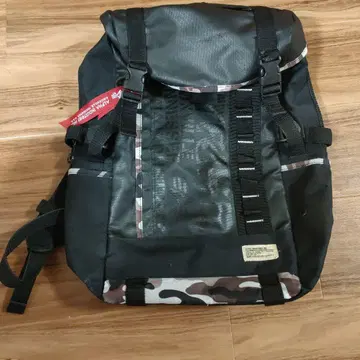 나일론 롤탑 백팩 블랙/카모플라쥬