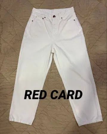 RED CARD Jazz 루즈 테이퍼드 데님 팬츠 25 화이트