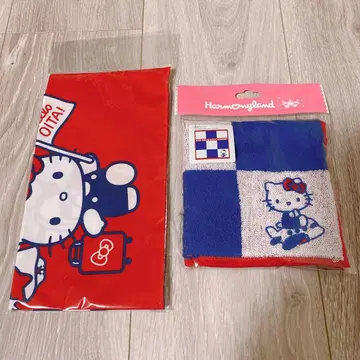 오이타 공항 한정판 헬로키티 수건 손수건 세트 HELLO KITTY