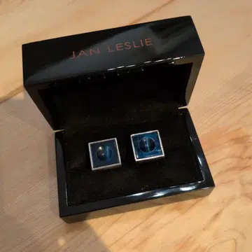 JAN LESLIE 파랑 스퀘어 커프 링크스