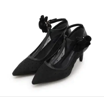 (윌 셀렉션) 플라워 모티브 도트 튤 펌프스