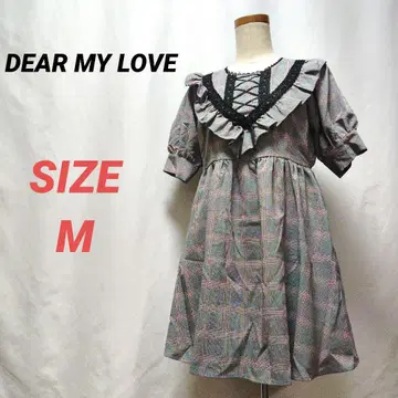 DEAR MY LOVE 디어마이러브 체크 원피스 리본 그레이 M