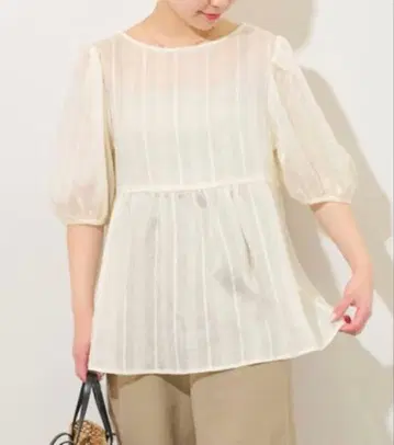 저널 스탠다드 리룸 도비 믹스 2WAY 블라우스