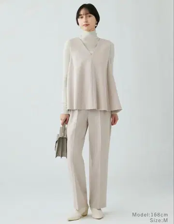 새상품 PLST 더블 크로스 텐트 라인 베스트 셋업 베이지 L