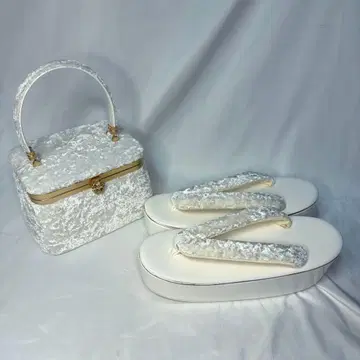 새상품 2026년 신상 모델 후리소데용 조리 백 세트 화이트 프리 사이즈