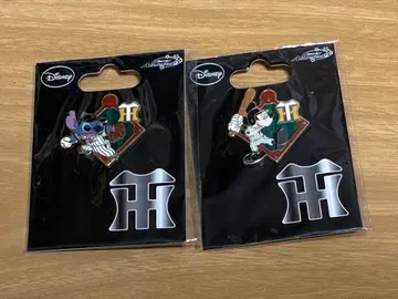 한신 타이거즈 스티치 미키 콜라보 핀 배지 2개 세트