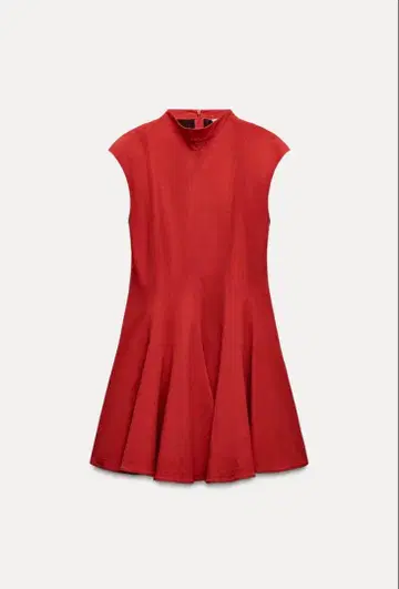레드 슬리브리스 미니 원피스