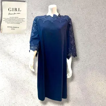 [새상품급] 2L 네이비 레이스 A라인 원피스