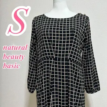 내추럴 뷰티 베이직 원피스 S 사이즈 프린트 무릎 기장 올 패턴