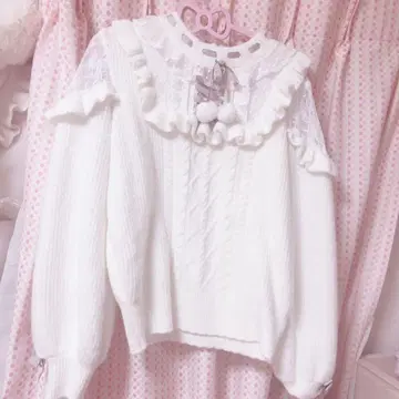 LIZLISA 스핀들 폼폼 니트탑