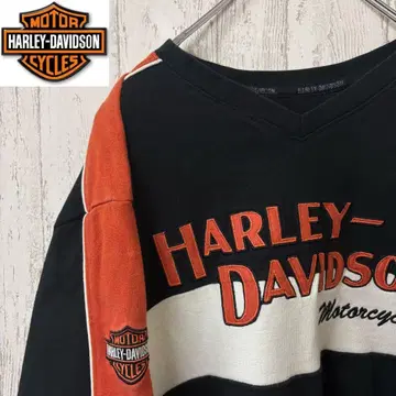 [초레어] 할리데이비슨 롱티 두꺼운 원단 품절 모델 티셔츠 블랙 자수