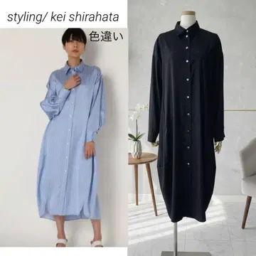 styling/ kei shirahata 슬릿 슬리브 셔츠 원피스