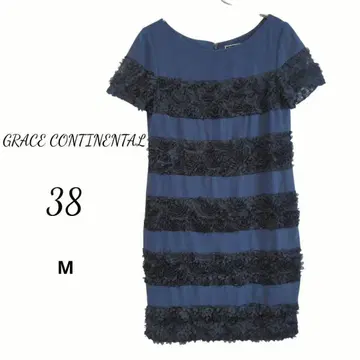 그레이스 콘티넨탈 원피스 M 무릎 기장 반팔 네이비 포멀
