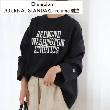 Champion 저널 스탠다드 리룸 별주 롱 T 블랙