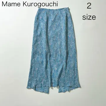 3548 [새상품급] 마메쿠로구치 롱 스커트 꽃무늬 라이트 블루 M