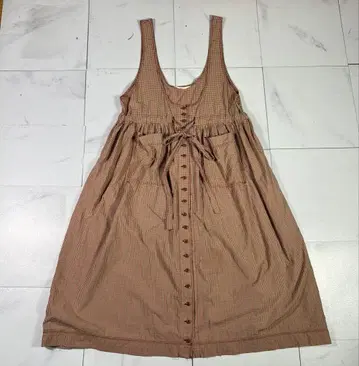 핑크하우스 체크 무늬 JSK 타브리에 원피스 점프스커트 리본