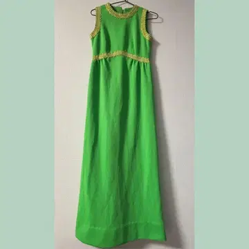 [레어] 빈티지 I라인 맥시 길이 원피스 켈리 그린