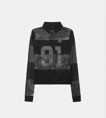 BADBLOOD 빈티지 클럽 럭비 셔츠 슬림핏 블랙