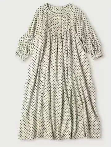 45R 2025ss 큐프라 코튼 도트 프린트 원피스