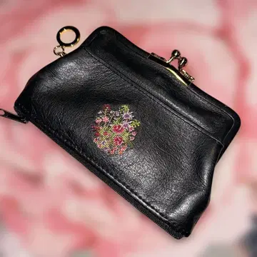[몽시집] 꽃무늬 Genuine leather coin purse
