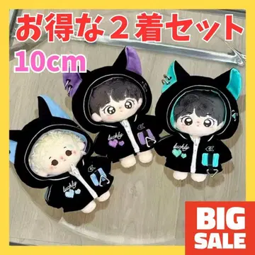 [ 2세트 ] 인형옷 10cm 고양이 귀 사이버풍 Y2K 인형옷 후드