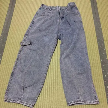 루즈 실루엣 벌룬 데님 페인터 와이드 팬츠