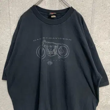할리데이비슨 바이크 로고 양면 프린트 블랙 빅 T셔츠 3X