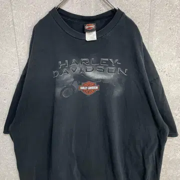 할리데이비슨 양면 프린트 로고 바이크 빅 T셔츠 4XL 블랙