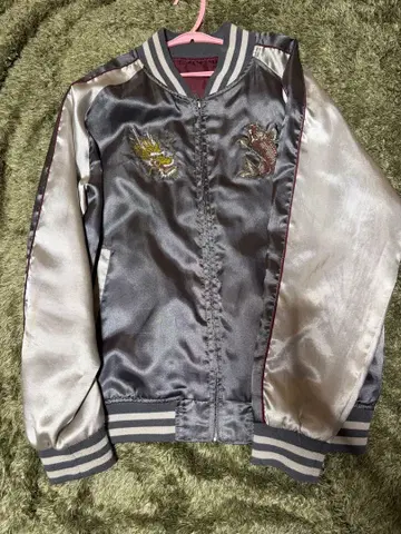 용 x 잉어 자수 스카잔