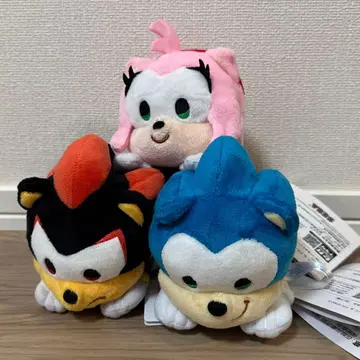 4 소닉&프렌즈 누워있는 미니 봉제 인형 3개 1