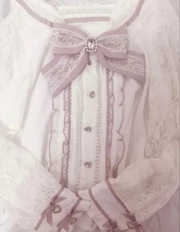 리즈리사 LIZLISA 레이스 리본 긴팔 블라우스