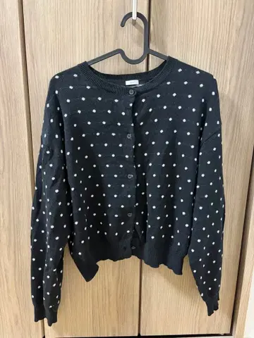 ichi 린넨 코튼 도트 가디건