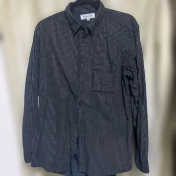 UNIQLO 오리지널 워시 네이비 도트 무늬 셔츠 L