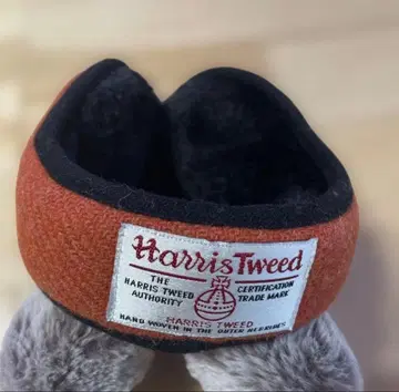 해리스 트위드 Harris Tweed 귀마개 귀도리 오렌지 플리스