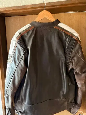 브라운 가죽 싱글 라이더 자켓