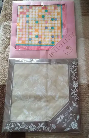 레어 SANRIO2001 헬로키티 여성 손수건 2장 세트