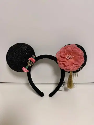 [레어 새상품급] 상하이 디즈니 한정판 중추절 미니 머리띠 모란 태슬
