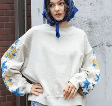 크로셰 콤비 풀오버 오트밀 니코앤드 M