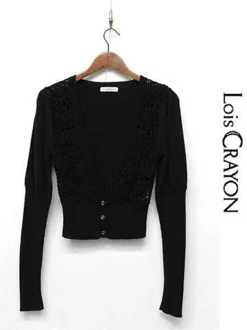 N325/새상품급 Lois Crayon 니트 가디건 스트레치 M 블랙