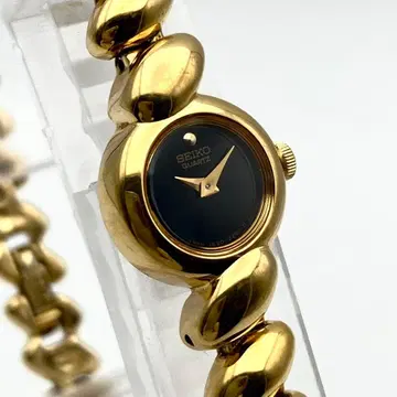 [ 작동 ] SEIKO 1E20-0730 브레이슬릿 워치 골드 새 배터리