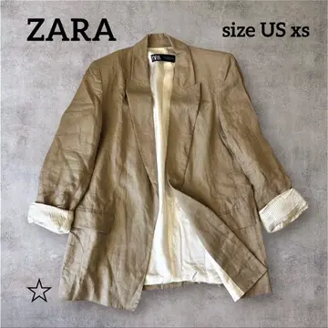 ZARA 100% 린넨 테일러드 자켓 베이지 XS