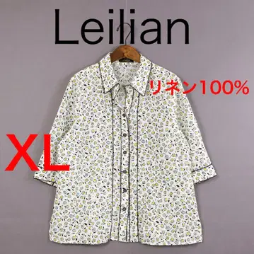 H7102 레리안 린넨 100% 꽃무늬 반팔 블라우스