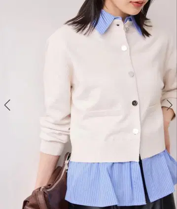 가디건 VIS 같은 형태 봄옷 셔츠 레이어드 스타일 메탈 버튼