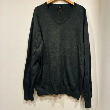 F/X FUSION V넥 니트 차콜 그레이 L 코튼 아크릴