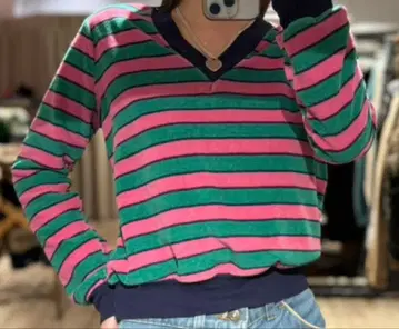 빈티지 DAVIDA SPORT 파일 원단 보더 T셔츠