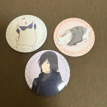 나츠메 우인장 마토바 세이지 냥코 선생님 체크 무늬 캔뱃지