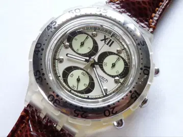 Swatch 크로노그래프 손목시계 화이트/블랙
