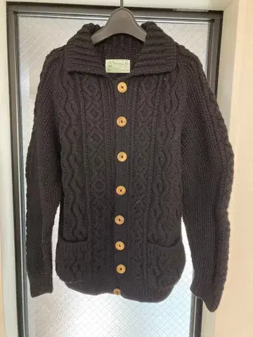 인버아란 3A 럼버 가디건 스코틀랜드제 블랙