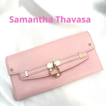 봄색 핑크! 사만다 타바사 장지갑 비쥬 플라워 반지 수납력 발군